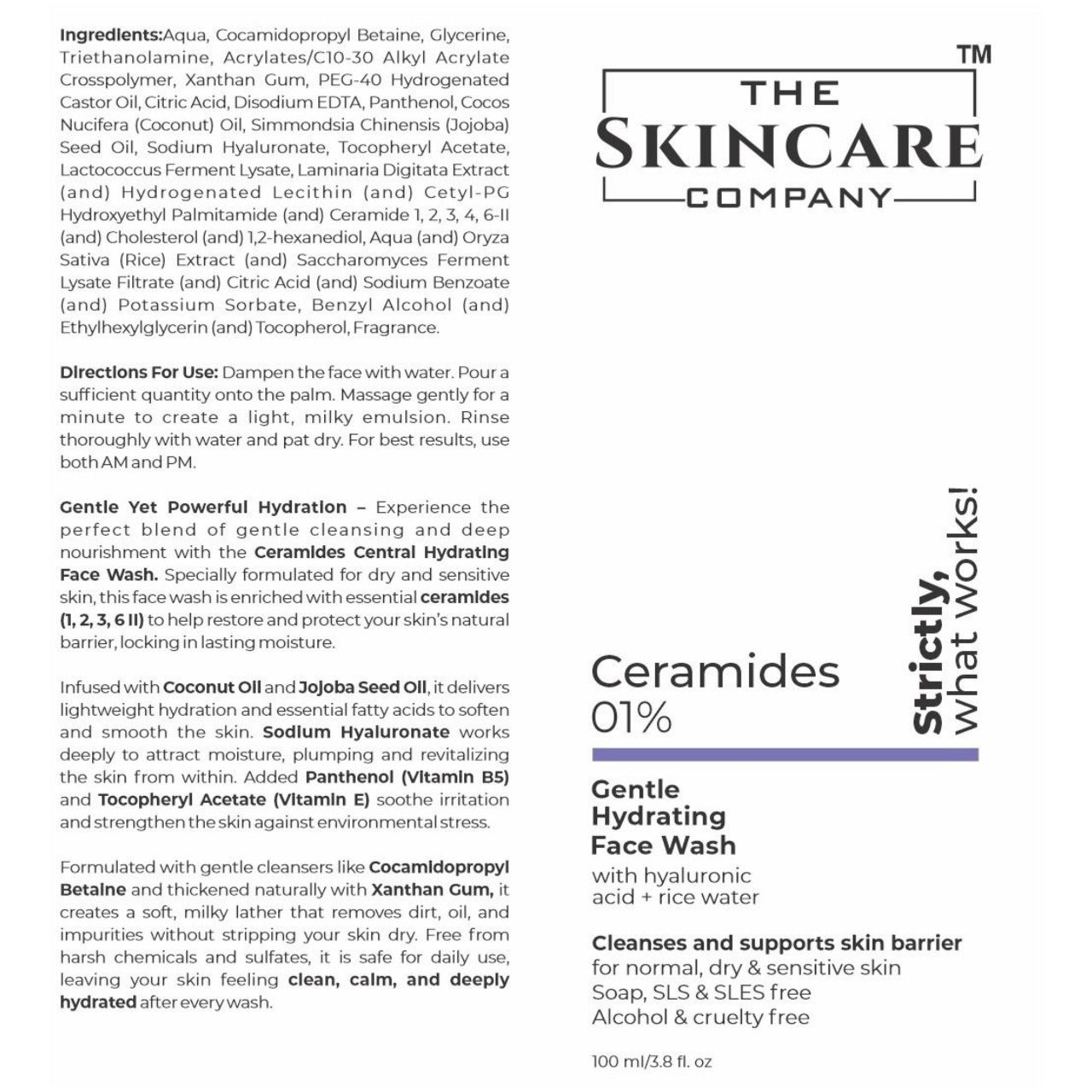 Ceramides 1% Gentle Hydrating Facewash